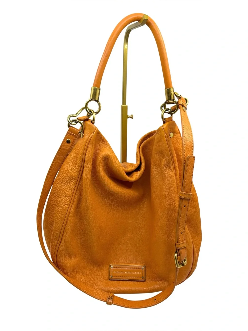 Vintage Marc By Marc Jacobs orange leather hobo bag with crossbody strap